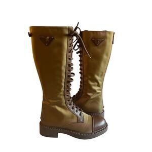 Prada NWB Women's Re-nylon Tall Combat Boot